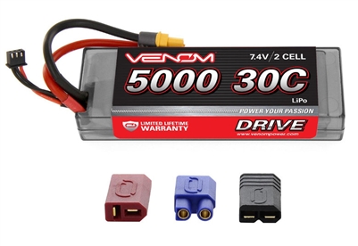 Venom 5000mAh 30C 7.4V 2S Sport Lipo Battery Pack with Univeral Plug System