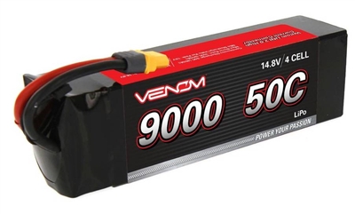 Venom 9000mAh 50C 14.8V 4S Lipo Battery Pack with Universal Plug System