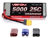 Venom 5000mAh 25C 7.4V 2S Graphene Lipo Battery Pack with Univeral Plug System