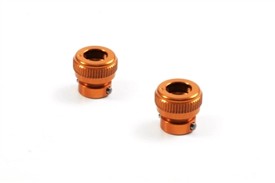 Xray T4/T3/T2 Adjustable Body Post Stops, orange aluminum (2)