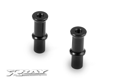 Xray T4/T3 Dual Servo Saver Steering Posts, black aluminum (2)