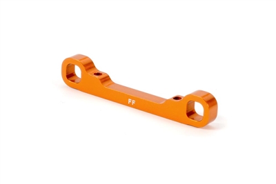 Xray T4 Front Lower 1-piece Suspension Mount - Front - FF, orange aluminum