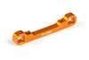 Xray T4 Front Lower 1-piece Suspension Holder - Front - FF - Low, orange aluminum