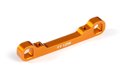 Xray T4 Front Lower 1-piece Suspension Holder - Front - FF - Low, orange aluminum