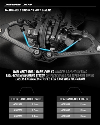 Xray X4 Front UAM Anti-roll Bar, 1.2mm