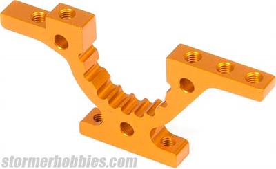 Xray T4 Lower Adjustment Bulkhead, Front/Rear, Orange Aluminum