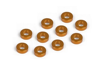 Xray T4/X1/XT2 2mm Shims-3 x 6mm, orange aluminum (10)