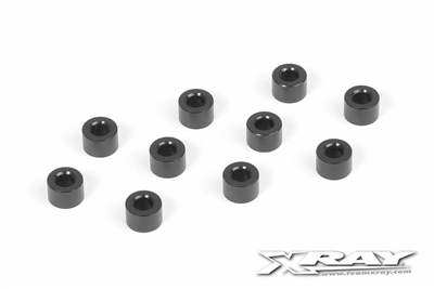 Xray T4/X1 Shims - 3 x 6 x 4.0mm, black aluminum (10)