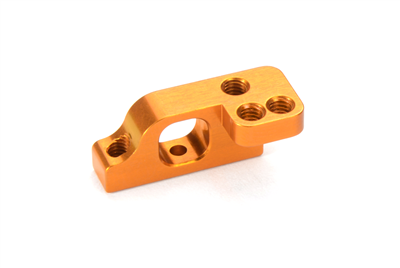 Xray T4'19 Lower 2-Piece Suspension Holder for ARS - Right Low, orange aluminum (1)