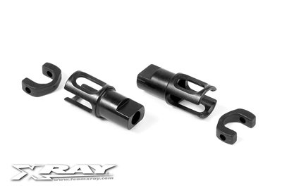 Xray T4/T3/T2 Steel Solid Axle Driveshaft Adapters (2)