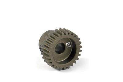 Xray Narrow Pinion Gear - hard coated aluminum - 64 pitch, 27 tooth