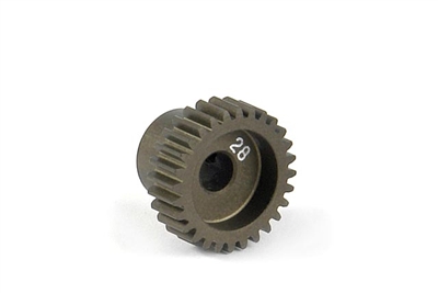 Xray Narrow Pinion Gear - hard coated aluminum - 64 pitch, 28 tooth