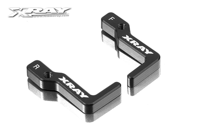 Xray T4/T3 LiPo Battery Backstops (F+R), black aluminum (2)