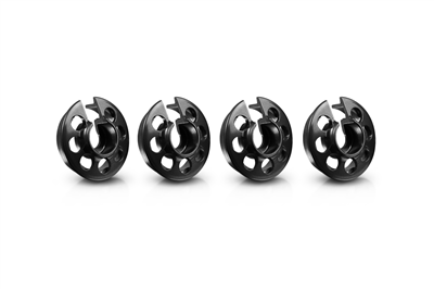 Xray T4/T3 Shock Spring Retaining Collars, black aluminum (4)