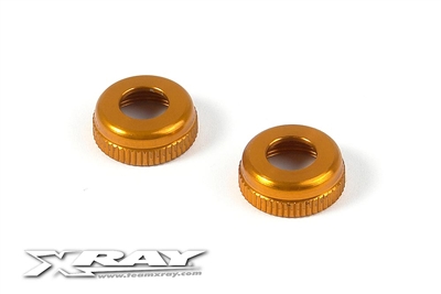 Xray X1 Shock Caps, orange aluminum (2)