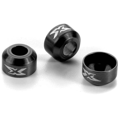 Xray XB4/XT2 Drive Shaft Safety Collars, black aluminum (3)