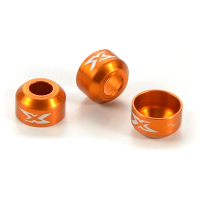 Xray XB4/XT2 Drive Shaft Safety Collars, orange aluminum (3)