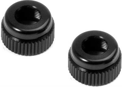 Xray XB4/XT2 Lower Shock Body Caps, black aluminum (2)