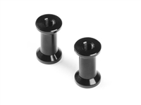 Xray X1 24 Rear Brace Mounts - 12mm, black aluminum (2)