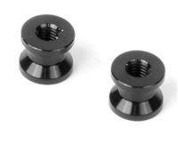 Xray X12 Chassis Mount Posts - 6mm, black aluminum (2)