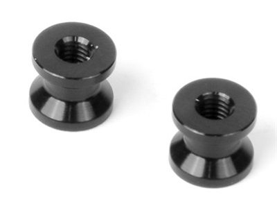 Xray X12 Chassis Mount Posts - 6mm, black aluminum (2)