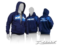 Xray Blue Hooded Sweatshirt with zipper, medium