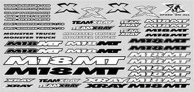 Xray M18MT Decal Sheet