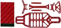 Xtreme Racing Raycer Red Carbon Fiber Chassis Kit, (7 Pieces)