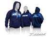 Xray Blue Hooded Sweatshirt with zipper, extra large