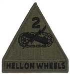 2nd Armored Division with Tab - Subdued Patch - Army - OBSOLETE! AVAILABLE WHILE SUPPLIES LASTS!