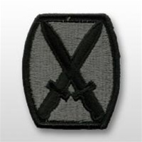 ACU Unit Patch with Hook Closure:  10TH MOUNTAIN INFANTRY