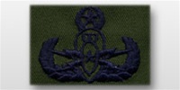 USAF Badges - Subdued Fatigue - Rayon Embroidered: Explosive Ordnance Disposal - Master