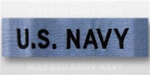 US NAVY Branch Tape:  US NAVY embroidered on CHAMBRELL - For Utility Shirt