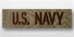 US NAVY Branch Tape:  US NAVY embroidered on DESERT