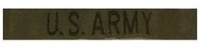 US ARMY EMBROIDERED BLACK IN OLIVE DRAB  PRICED EACH