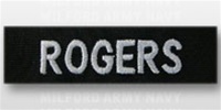 US Navy Name Tape:  Individual Name Embroidered on BLACK - For Black Jacket