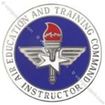 USAF Badges Non-Spec. Enamel: Air Education & Training Command - Instructor - With Clutchback - Mirror Finish