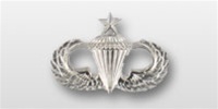 US Army Mini Mirror Finish Breast Badge: Senior Parachutist - For Dress