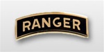 US Army Oxidized Regular Size Breast Badge: Ranger Tab - Enamel