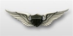 US Army Silver Oxidized Miniature Breast Badge: Aviator - For Dress