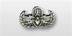US Army Silver Oxidized Miniature Breast Badge: Senior Explosive Ordnance Disposal - For Dress