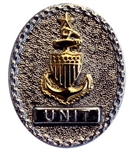 USCG Mini Breast Bagde: Senior EM Advisor - E-8 Unit (Silver)