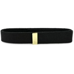 Black Cotton Web Belt with Brass Tip (No Buckle) - Extra Long 55"