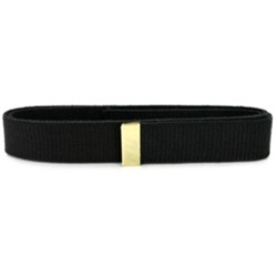 Black Cotton Web Belt with Brass Tip (No Buckle) - Extra Long 55"