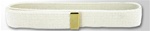 White Cotton Web Belt with Brass Tip (No Buckle) - 44 Inch Cut