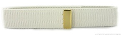 US Navy Male White Belt: Web - Cotton - with 24k Gold Tip - 44" long