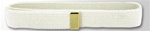 White Cotton Web Belt with Brass Tip (No Buckle) - Extra Long 55"