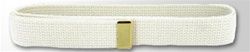 White Cotton Web Belt with Brass Tip (No Buckle) - Extra Long 55"