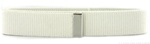 US Navy Male White Belt: Web - Cotton -  with Silver Mirror Finish Tip - 44" long