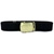 Black Cotton Web Belt with Brass Buckle & Tip - Extra Long 55"